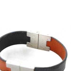 HERMES ルーリー ブレスレット アクセサリー バングル ロゴ バイカラー 黒 ブラック オレンジ GY19 /MQ