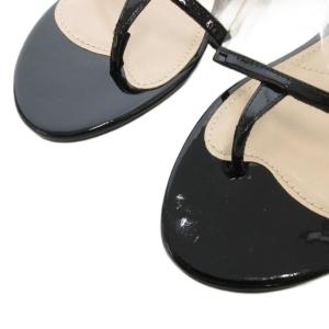 PRADA トングサンダル シューズ クリア 37.5 黒 ブラック /FF GY19