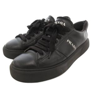 PRADA スニーカー 7 26cm シューズ ローカット ロゴ 黒 ブラック 2EG357 /AE GY19 AA