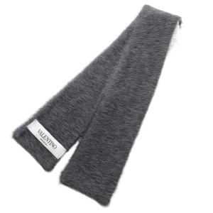 VALENTINO アルパカファー ティペット マフラー スカーフ ウール グレー /FF GY19