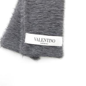 VALENTINO アルパカファー ティペット マフラー スカーフ ウール グレー /FF GY19