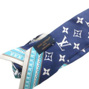 LOUIS VUITTON バンドーBB･アルティメット モノグラム スカーフ チーフ 青 ブルー グレー M77778 /FF AA
