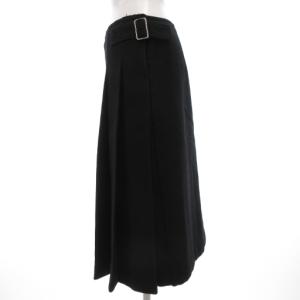Tao プリーツスカート フレア S ひざ丈 サイドベルト 黒 ブラック AD2008 /GV GY19