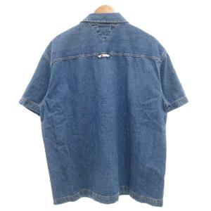 TOMMY HILFIGER ジーンズ JEANS オーバーシャツ OVER SHIRT デニムシャツ 半袖 XL インディゴブルー