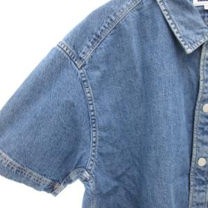 TOMMY HILFIGER ジーンズ JEANS オーバーシャツ OVER SHIRT デニムシャツ 半袖 XL インディゴブルー