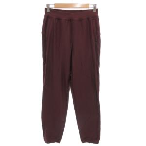 レギンス ストレッチパンツ S ロゴ 裾ジップ ボルドー ワインレッド /GV GY19