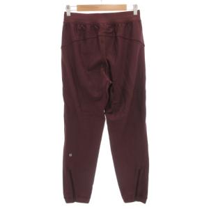 lululemon レギンス ストレッチパンツ S ロゴ 裾ジップ ボルドー ワインレッド /GV GY19