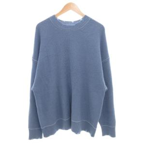 21AW プライムオーバーバソランウールクラッシュクルーネックニット セーター 長袖 1 ダメージ加工