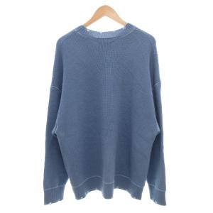 MAISON SPECIAL 21AW プライムオーバーバソランウールクラッシュクルーネックニット セーター 長袖 1 ダメージ加工
