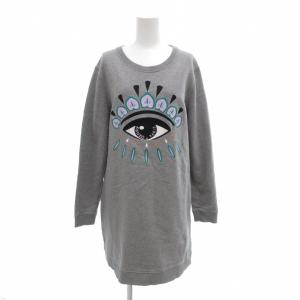 スウェットワンピース L ビッグアイ グレー