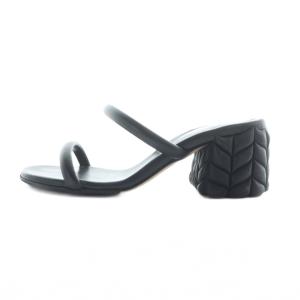 Gianvito Rossi サンダル ミュール チャンキーヒール ロゴ レザー 36 23cm 黒 ブラック GY19 /MQ