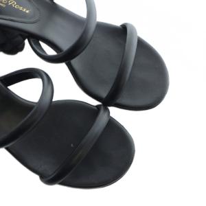 Gianvito Rossi サンダル ミュール チャンキーヒール ロゴ レザー 36 23cm 黒 ブラック GY19 /MQ