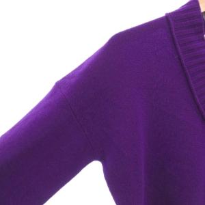 SPORTMAX CODE タグ付き ニット セーター L Vネック 長袖 ビジュー カシミヤ混 紫 パープル /AE GY19