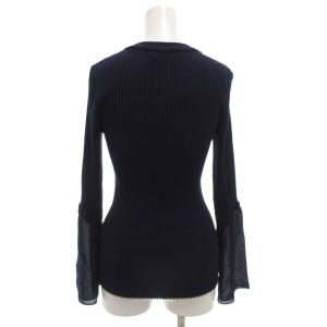 3.1 phillip lim タグ付き リブニット カットソー 絹 シルク XS 長袖 紺 ネイビー フレアスリーブ /GV GY19