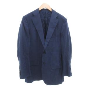 TOMORROWLAND セットアップ スーツ ジャケット パンツ シルク混 52 総裏地 シングル 紺 ネイビー /AE GY19