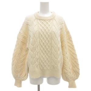 ケーブルパフニット CABLE PUFF KNIT セーター 1 長袖 厚手 プルオーバー 白 ホワイト