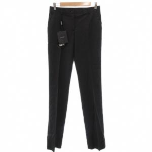 タグ付き パンツ スラックス センタープレス レオパード柄 イタリア製 38 黒 ブラック /GV GY19