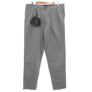 タグ付き パンツ スラックス 50 テーパード ボタンフライ ツータック イタリア製 グレー /GV GY19