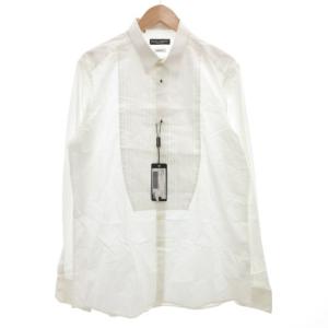 タグ付き ゴールドライン GOLD ワイシャツ ドレスシャツ 43 白 ホワイト ピンタック 長袖 /GV