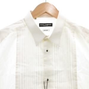 DOLCE&GABBANA タグ付き ゴールドライン GOLD ワイシャツ ドレスシャツ 43 白 ホワイト ピンタック 長袖 /GV