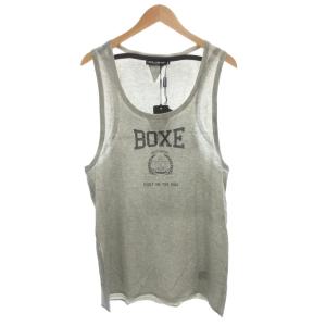 BOXE タンクトップ プリント コットン 48 グレー /GV GY19