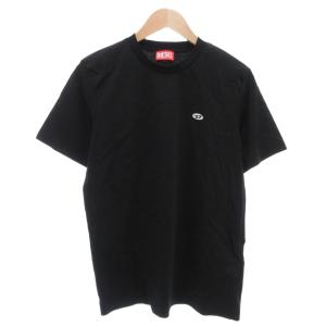 美品 Tシャツ XS 半袖 ワンポイントロゴ 刺繍 クルーネック 黒 ブラック /AE GY19 AA