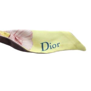 Dior ミッツァ リボンスカーフ ストール ロゴ 花柄 絹 シルク マルチカラー GY19 /MQ OH