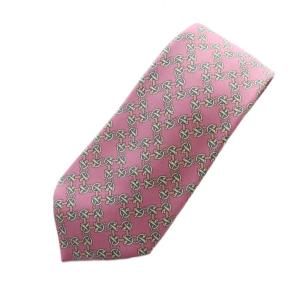 ネクタイ レギュラータイ 総柄 ロゴ ピンク 絹 シルク GY19 /MQ OH
