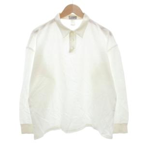 ヴィンテージ ポロシャツ 48 長袖 鹿の子 無地 白 ホワイト /AE GY19 AA