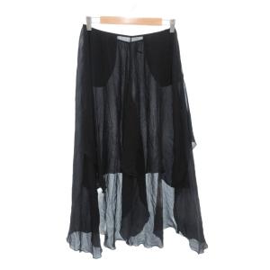イージーパンツ シアー シースルー フリル 変形 黒 ブラック /AE GY19 AA