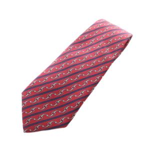 ネクタイ 総柄 ロゴ レギュラータイ チェーン柄 絹 シルク 赤 レッド GY19 /MQ OH