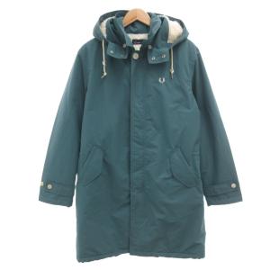 モッズコート ステンカラー 裏地ボア ロゴ 青 ターコイズブルー F2444 /JS GY01
