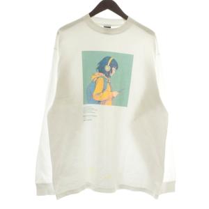 Headphone Girl L/S T-shirt Tシャツ カットソー 長袖 クルーネック XL 白