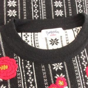 KENZO Composition by KENZO ニット セーター クルーネック 長袖 花柄刺繍 ノルディック