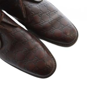GUCCI 147548 チャッカブーツ GG レザー 7 ブラウン