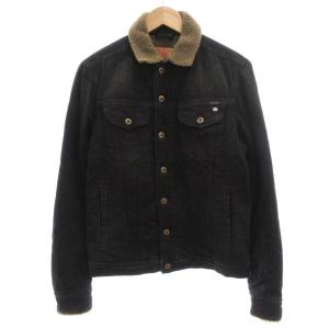JHOZ-FUR デニムボアジャケット ジージャン 胸ポケット S 黒 ブラック /JS GY01
