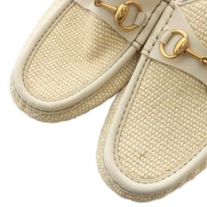 GUCCI オールドグッチ ローファー スリッポン ホースビット ゴールド金具 6.5 25.5cm ベージュ /XZ