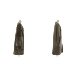 DES PRES 18AW ムートンコート アウター 羊革 リバーシブル ノーカラー ロング 茶色 ブラウン /XZ GY01