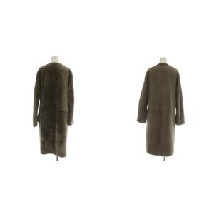 DES PRES 18AW ムートンコート アウター 羊革 リバーシブル ノーカラー ロング 茶色 ブラウン /XZ GY01