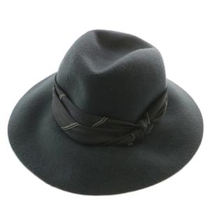 モニーレ装飾 中折れ ハット カシミヤ M ネイビー イタリア製