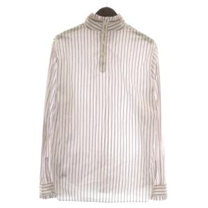 シャツ 長袖 ストライプ柄 総柄 50 XL 白 ホワイト 赤 レッド 青 ブルー /XZ GY19