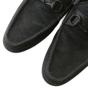 GUCCI ローファー GGキャンバス レザー ホースビット 総柄 40 25cm 黒 ブラック 102706 /XZ