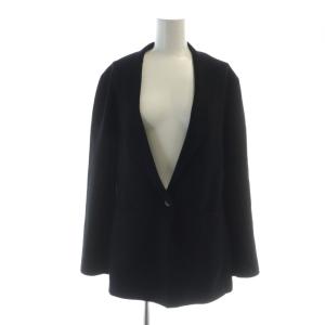 21AW ニットジャケット 長袖 ロゴ シングル ウール M 黒 ブラック GY19 /MQ