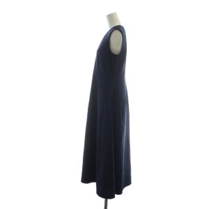 theory luxe 22SS ロングワンピース ノースリーブ フレア ロゴ 38 紺 ネイビー GY19 /MQ