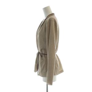 MORABITO 近年モデル ニットカーディガン 長袖 ベルト付き ロゴ 38 ベージュ GY19 /MQ