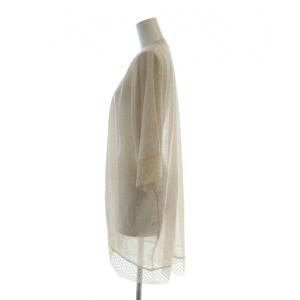 MORABITO 近年モデル カーディガン レース 長袖 ミドル ロゴ 40 ベージュ GY19 /MQ