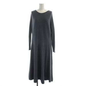 ニットワンピース 長袖 ロング フレア ウール 11 グレー GY01 /MQ