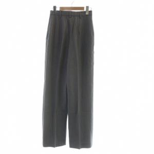 Max Mara 白タグ スラックス パンツ ストレート ジップフライ 36 XS グレー GY01 /MQ