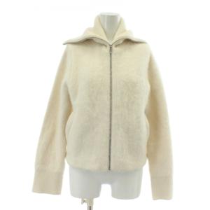 22AW ニットブルゾン ウール カシミヤ混 ジップアップ F 白 ホワイト 22-02-24-02307