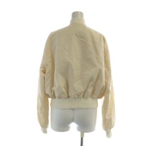 Ralph Lauren COLLECTION MA-1 ジャケット ブルゾン ジップアップ ロゴ 長袖 絹 シルク M アイボリー GY19 /MQ